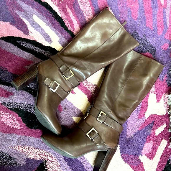 Nine west dark brown thigh heeled boots - Picture 1 of 10